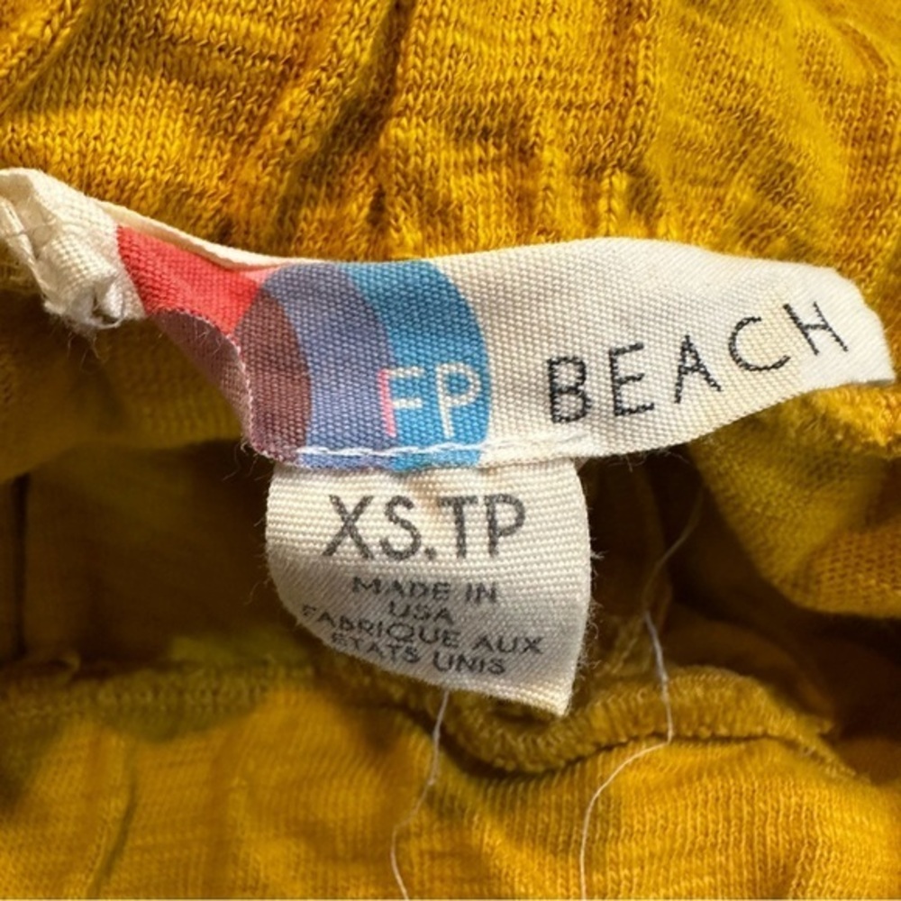 Free People Beach Culver City Pleated Slouchy Pants Size‎ XS Yellow Boho Casual - Picture 9 of 11